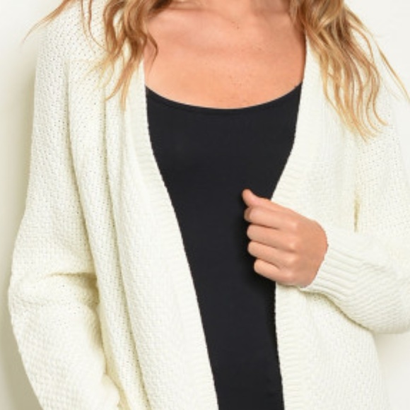 IVORY KNIT SWEATER CARDIGAN - Picture 4 of 8